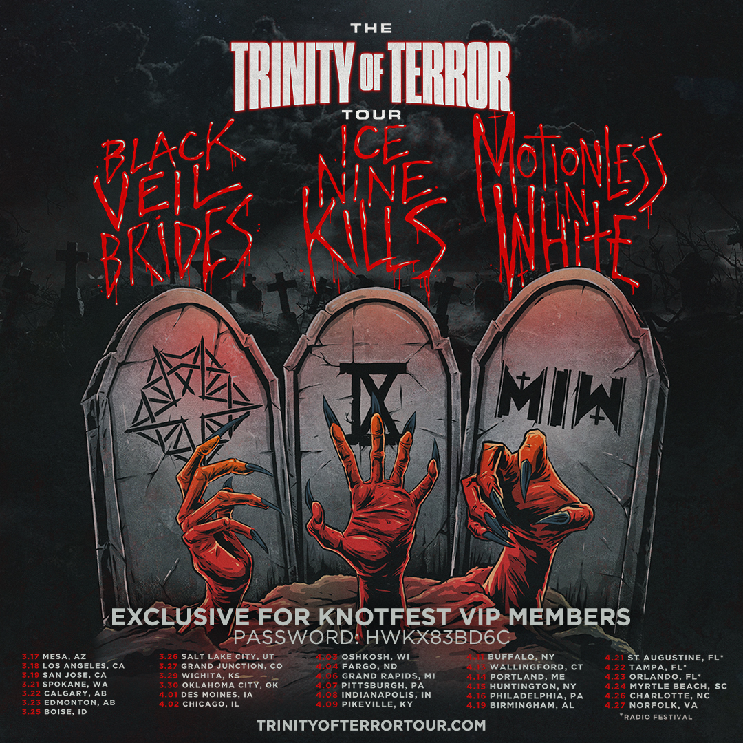 The Trinity of Terror Tour links Black Veil Brides, Motionless In White